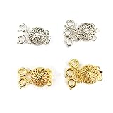 【1個】レバーロッククラスプ 2連 3連 クラスプ 留め具 アクセサリー パーツ 接続金具 手芸 ハンドメイド ゴールド シルバー ワンポイント (ゴールド【2連】)