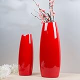 赤いセラミック花瓶着陸大花瓶お祝いの新しい家の装飾装飾