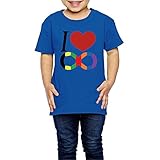 Ariesシャツ 2歳～６歳子どもＴシャツI Love ∞ 無限 インフィニティ ∞ が好き ジュニアＴシャツ キッズＴシャツ ブルー 3 Toddler