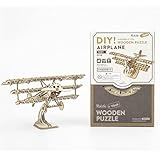 つくるんです® 日本語説明書付 3D ウッドパズル オーナメントシリーズ (飛行機)