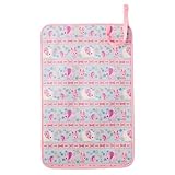 赤ちゃんにやさしい安心おむつ替えマット（日本製）　お花大好きプリティ動物フレンド（スケアー地・ライトブルー）　B0804100　日本製