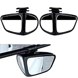 Alpha Depot 補助ミラー 車 サイド補助ミラー 後方 自動車 サイドミラー カスタム 補助 角度調整可能 死角解消 事故防止 (シルバー, 右 運転席側)