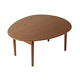 岩附 テーブル 折りたたみ 幅80 奥行70 楕円形 木製 北欧 完成品 IMT-83