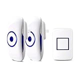 MECCION ワイヤレスチャイム ドアベル 防水防塵チャイム 玄関チャイム 300M内受信可　LEDランプ点滅お知らせ チャイム音36種選択可　配線工事不要 家庭用 居酒屋用 介護用 店舗用 (1-