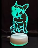 Xdorra フレンチブルドッグナイトライト - フレンチブルドッグ グッズ 雑貨 3D イリュージョンデスクランプ マルチカラー LEDサイン 新築祝い 誕生日プレゼント 部屋の装飾 置物
