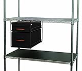 ルミナス ポール径25mm用パーツ 収納性アップパーツ 【ストレージボックス】スチールラック奥行46cm用 ウッドハンドル吊下げボックス2段幅27cm(ブラウン) 幅27×奥行46.5×高さ34.5cm MAH2-27BR