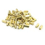 uxcell M3x10mm メスネジ PCB六角柱 スタンドオフスペーサー 50個お買い得セット 黄銅