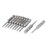 uxcell　六角ドライバービット　H1.5磁気電気　ロング　50mm　シャンク　6.3ｍｍ　10個入り