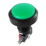 SODIAL(R) 12V DC LEDライト緑色点灯瞬時押しボタンスイッチ1 NO 1 NC