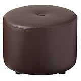 スツール オットマン 1人掛け 腰掛け PVC レザー ファブリック チェア 丸型 円形 イス 玄関 北欧 おしゃれ シンプル モダン (PVCブラウン)