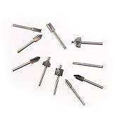 ROSENICE 1/8インチ　タングステンバー リュータービット 切削 研磨 工具 10本入り(シルバー)