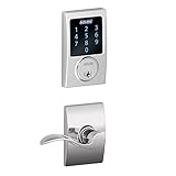 Schlage Connect Century Touchscreen Deadbolt with Built-In Alarm and Accent Passage Lever, Bright Ch