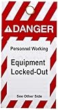 Morris Products 21528 Lockout Tag, Printed With Equipment Locked Out (with stripes) (Pack of 5) [並行輸