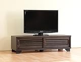 日本製 和風 幅120cm ロータイプテレビボード 桐製 完成品 (ブラウン)
