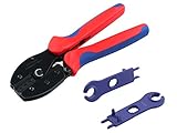 DOORS 初心者や電工屋さんに最適 MC4 コネクタ 専用 ペンチ 圧着 工具 スパナレンチ 2個 LAN ケーブルストリッパー セット 太陽光工事 (赤青)