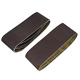 uxcell サンディングベルト サンドペーパー 5個入り ダークブラウン 砥粒 610x100mm 50グリット