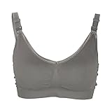 看護ブラジャーL/XL妊婦シームレスなブラフワイヤーフリー授乳期、妊娠中の女性のための夏服(L-グレー)