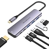 USB C ハブ hdmi 2つ Dual Display ドッキングステーション 6in1 MST デュアル 4K HDMI 拡張 リプル ディスプレイ 高速USB 3.0*3、type c データ伝送、USB-C 100W充電、MacBook Pro/Airなど対応（ライトグレー）