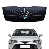 悠々ホーム 車用サンシェード フロント【2025革新版・強力遮光＆ 緊急脱出用ハンマー機能搭載 】サンシェード車 傘型 UVカット 曲がる中棒 ガラスサンシェード 日よけ 遮光 断熱 紫外線遮蔽 暑さ対策 取付簡単 内装パーツ 折り畳み式 収納袋付き 内装を擦り傷防止 トヨタ アルファード30/40系対応(150*95CM)