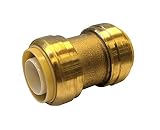 Libra Supply鉛フリーpush-fit真鍮カップリング、プッシュに接続(クリックでの詳細サイズオプション、パイプ継手配管供給 1-1/2'' x 1-1/4'' LS-8Q2036LF