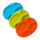 Boon (ブーン) ベビー食器 セパレートプレート 3枚セット 滑り止め付き (Blue/Orange/Green) [並行輸入品]