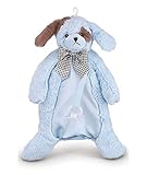Bearington Baby PACIFIER PET Plush Animal with Pacifier Tether and Pouch (Blue Waggles Puppy) by Bea