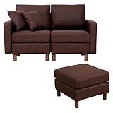 2人掛けソファ 2人用ソファ 布地 二人掛けカウチソファー オットマン付き カスタマイズソファ 2人掛け オットマン 送料無料