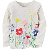 カーターズ Carter's/ ロングスリーブ フローラル グラフィックティ グレー トップス長袖Tシャツ 18ヶ月【並行輸入】