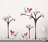 保育ルーム、ピーコックとAppleの木のための装飾取り外し可能なビニールの壁飾りシール壁画ポップ