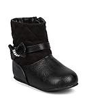 Little Angel db70キルト風ミックスメディアSequin Bow Riding Boot ( Infant / Toddler Girl ) – ブラック カラー: ブラック