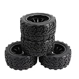 4 個 RC カーホイールラバーブラックタイヤホイールリムセット TRAXXAS SLASH RC ショートコーストラック 1/10 用