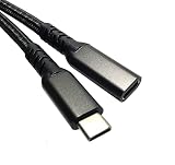 Access 20cm 【 Gen2(10Gbps) PD対応 100W/5A急速充電 】USB Type C ケーブル USB-C & USB-C ケーブル オス-メス タイプC ケーブル アルミヘッド 2重編みケーブル あらゆる Type-C 機器対応 EC67OM-BK20