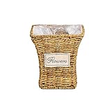 ストローフラワーバスケットスタイリッシュなホームデコレーション手織り