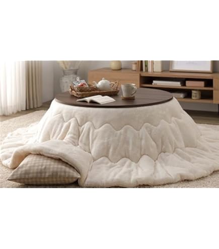 Amazon.co.jp : こたつ セット 2点セット 〔 円形 直径80cm こたつ