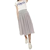 Spinas(スピナス) レディース マタニティ シフォン プリーツ 七分 スカウチョ 4Color 【ブラック グレー ピンク ホワイト】妊婦さんだっておしゃれを楽しみたい！妊娠初期から産後まで、長