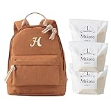 [EMOKA] エモカ [セット品] 一歳のお誕生日お祝いセット [イニシャル刺繍] ベビーリュック [名入れ可] リュック:ブラウン[イニシャル刺繍:H][名入れ]一升米(小分け)セット