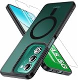 Fin2feel For OPPO A5 5G ケース【マグネット内蔵】ガラスフィルム付き マット半透明 黄ばみなし 指紋防止 耐衝撃 滑り止め オッポA5 5G スマホケース ワイヤレス充電非対応 おっぽ A5X 5G カバー6.7インチ(マットブラック)