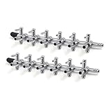 uxcell　空気ポンプ　エアフロー分岐　水槽用　ステンレス鋼　6ウェイ　2個入り