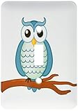 3drose LSP _ 165564 _ 1 Aqua Wise Owlライトスイッチカバー