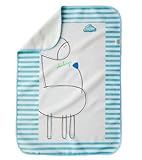 桜の雪 ベビー用 ベットおでかけ防水シーツ 綿 防水加工 通気 おむつ替えシート70*90cm (ブルー鹿)