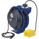 Coxreels EZ-Coil Safety Series Power Cord Reel with Single Receptacle - 50 Ft., Model# EZ-PC13-5012-
