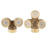 Perfk 真鍮 DN15 ガーデン 芝生 スプレーノズル 灌漑スプリンクラー 2頭 3頭 セット　農業用