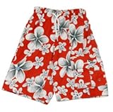 (スナッパーロック) SNAPPER ROCK UPF50+ボードショーツ(ボトムス)ハワイアンプリントオレンジ&ホワイト&グレー サイズXL (身長145~155cm目安11~12~才)