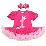 Gmasking 子供ドレス ワンピース 女の子 女児 ガールズ フォーマル リボン飾り 2点セット (XL(12-24Months), ローズレッド)