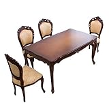 クロシオ ダイニングテーブルセット 4人用 ブラウン 幅135cm フランシスカ アンティーク調 92316