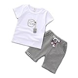 YiYa 子供服 セットアップ キッズ べビー服 2点セット 男の子 男児 赤ちゃん べビー 半袖 Tシャツ＆パンツ 上下2点セット 80-110cm 夏 普段着 子供 幼児 1-4歳 キッズ服 カッ
