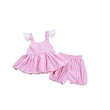 Cutelove ベビー服　女の子　夏　ボディスーツ　二点セット　ベストワンピース　ショートパンツ　ノースリーブ　ストライプ　超可愛い