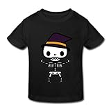 星 ２～６歳子供 男女兼用帽子 髑髏 面白い ハロウェン Tシャツ ブラック 2 Toddler