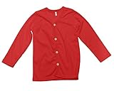 Plus Nao(プラスナオ) 子供用 カーディガン Ｖネック 長袖 シンプル 無地 男の子 女の子 キッズ ジュニア 110 120 130 140 120 レッド