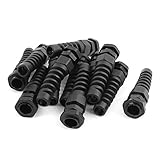 uxcell　スパイラルケーブルグランド　ワイヤーストレインリリーフ　保護　PG9スレッド　2-6mm直径　12個入り